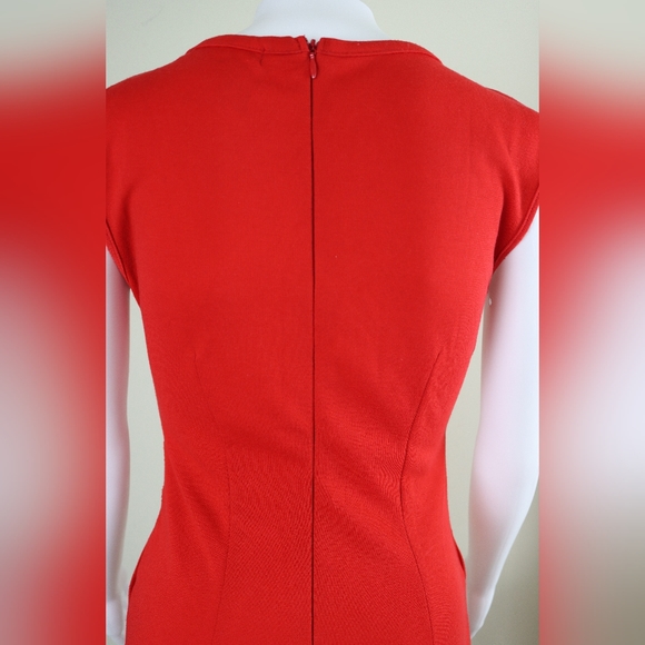 Red Midi Dress with Gold Detailing - Picture 4 of 9